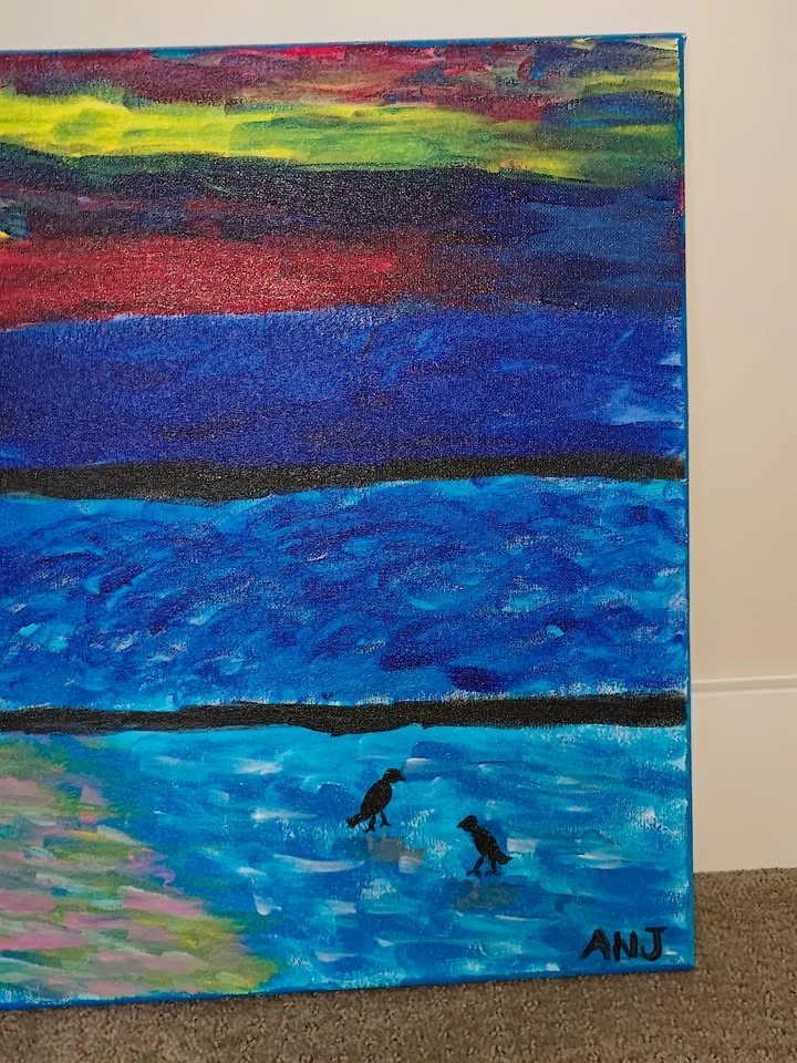 Custom Acrylic Painting on Canvas 16"x20" Wall Artwork - Sunrise - photo 3