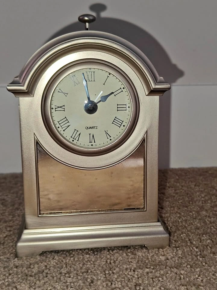 Royal Limited Heavy Metal Arched Silver Mantel Alarm Clock