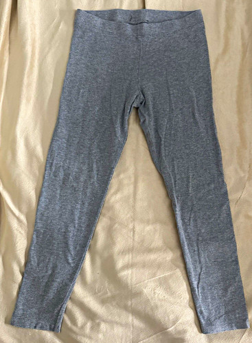 Girls Gray Solid Ankle Stretch Fabric Pants Size 6