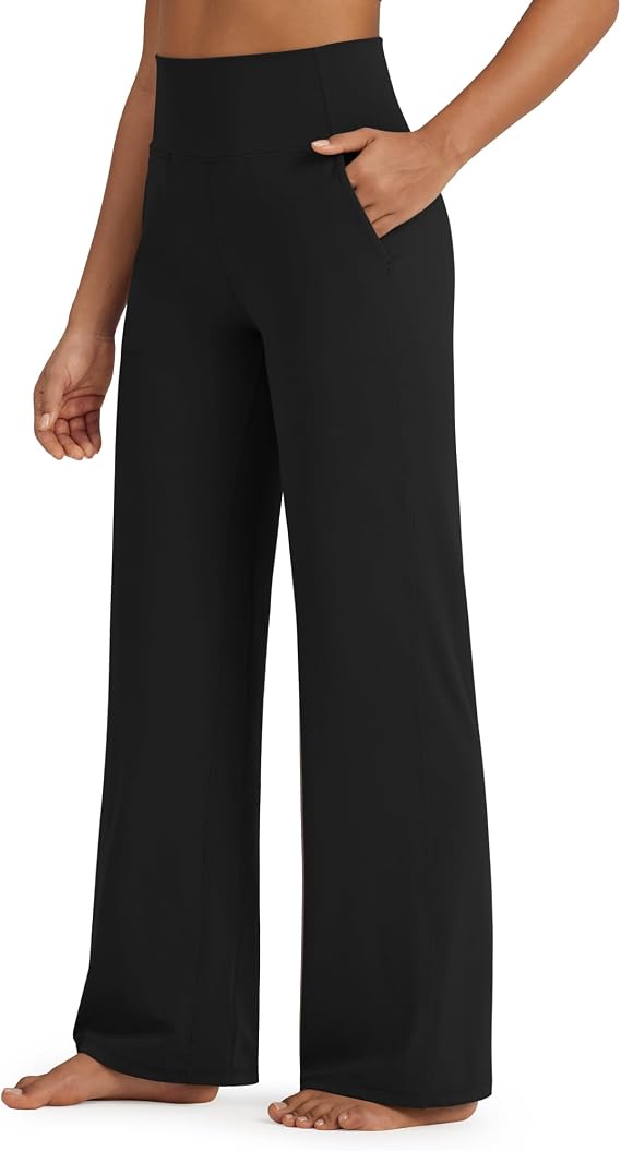 NEW Spalding XL Black Wide Leg Yoga Pants