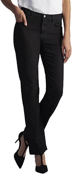 NEW LEE Women's 18 Relaxed Fit Straight Leg Jean, Black