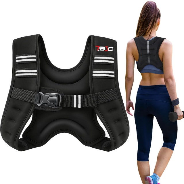 NEW TB3C Weighted Vest, 8Lbs with Reflective Stripe, Single Buck