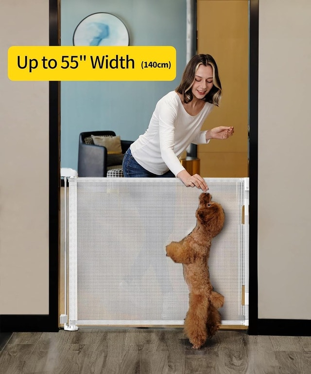 NEW Dearlomum 2 Pack WHITE 33x55" Retractable Baby/Pet Gate - photo 2
