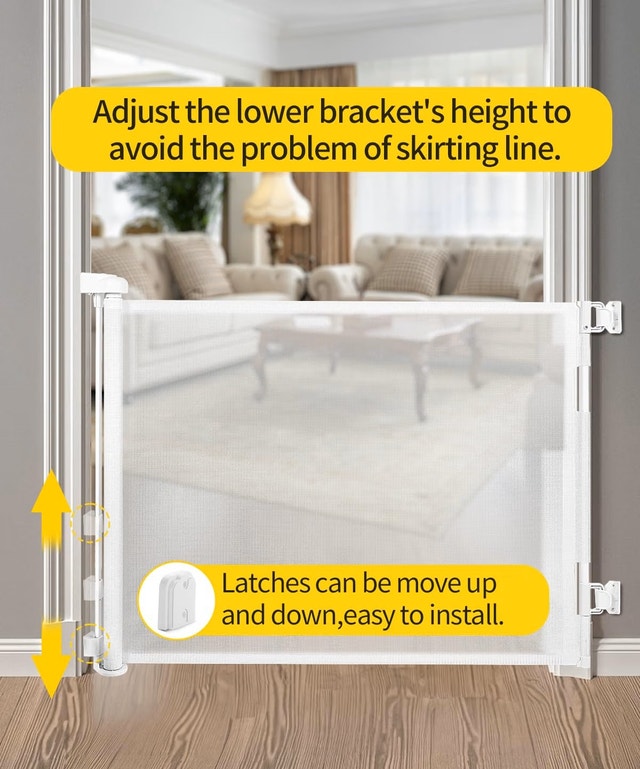 NEW Dearlomum 2 Pack WHITE 33x55" Retractable Baby/Pet Gate - photo 3