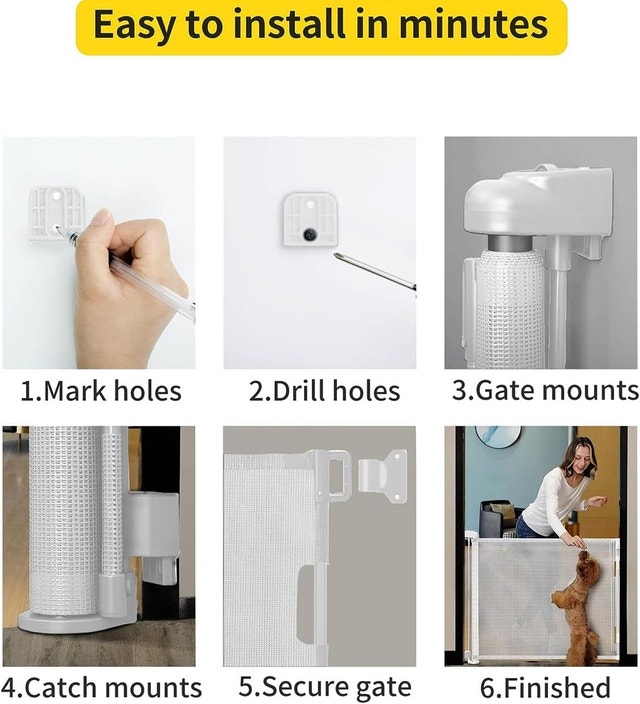 NEW Dearlomum 2 Pack WHITE 33x55" Retractable Baby/Pet Gate - photo 5