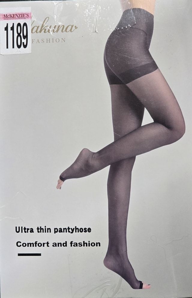 NEW WAKUNA 2 Pairs Large Black Open Toe Tights