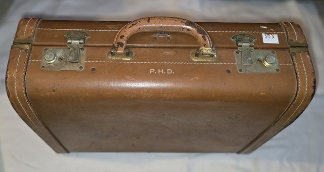 Vintage 1950s Samsonite Streamlite Brown Leather Hard-shell Case - photo 2