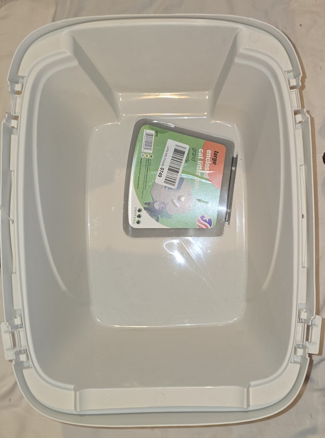 NEW Odor Control Large Enclosed Cat Litter Box, Hooded, Pearl - photo 5