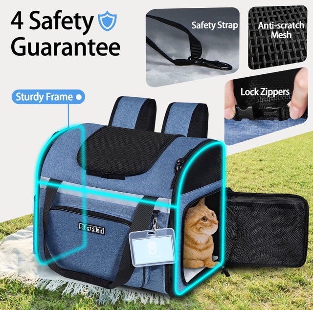 NEW Petskd Pet Backpack Carrier 17x13x9.5, 12 LBS Small Cats Dog - photo 3