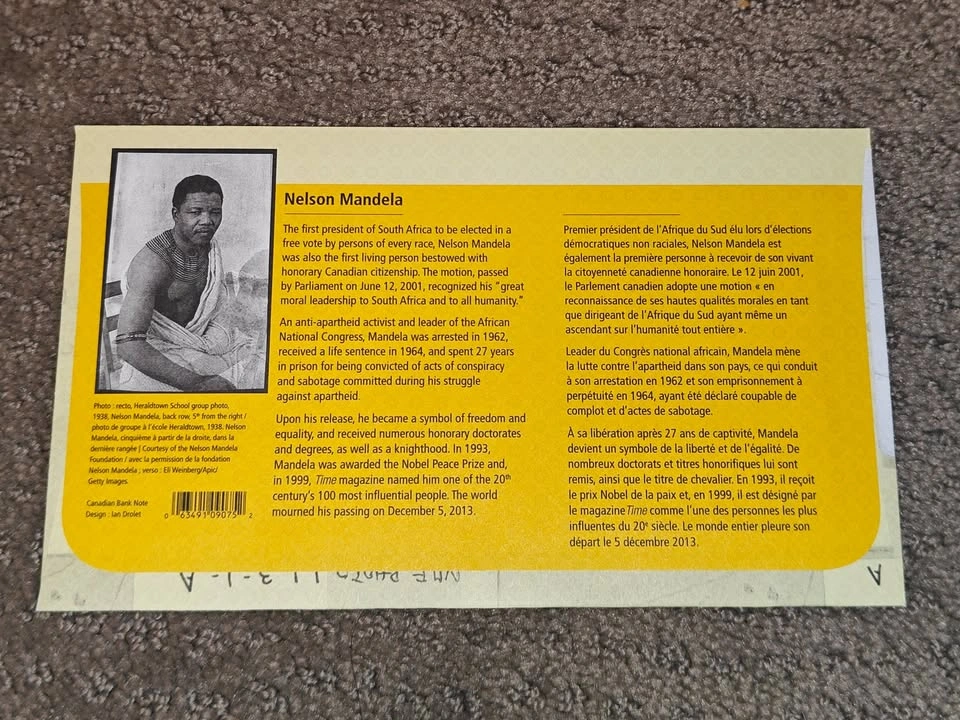 First Day Covers FDC - Nelson Mandela - Canada Post 2015 - photo 4