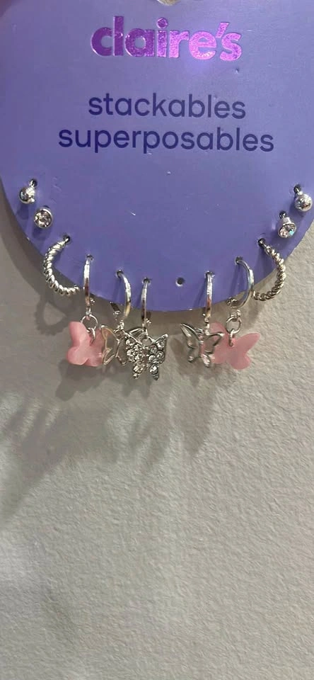 Claire's Stackables Butterfly Earring Set