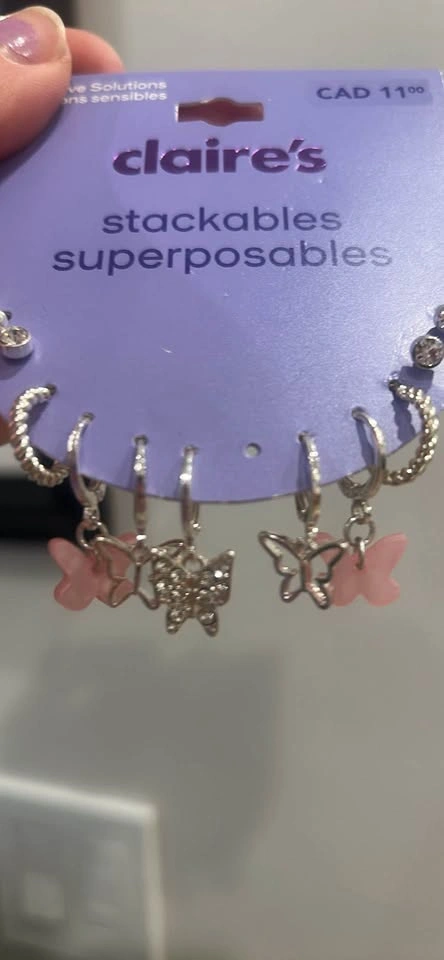 Claire's Stackables Butterfly Earring Set - photo 2