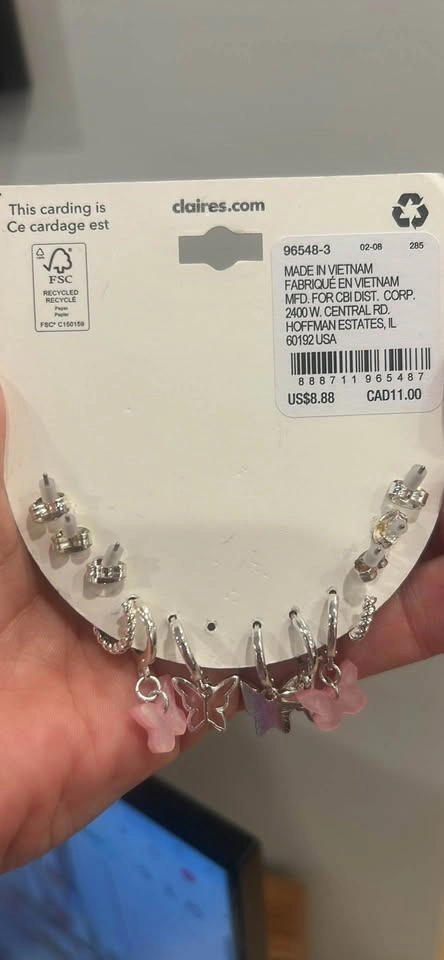 Claire's Stackables Butterfly Earring Set - photo 4