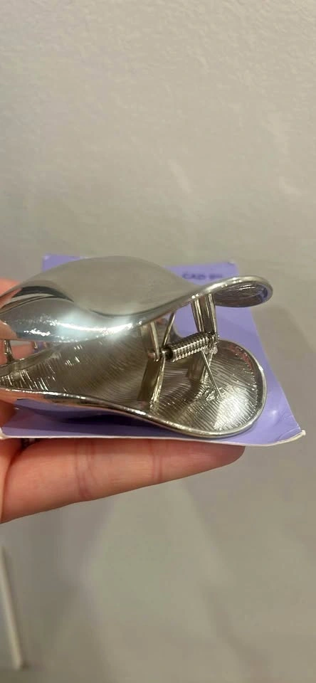 Claire's Silver Heart Hair Claw Clip