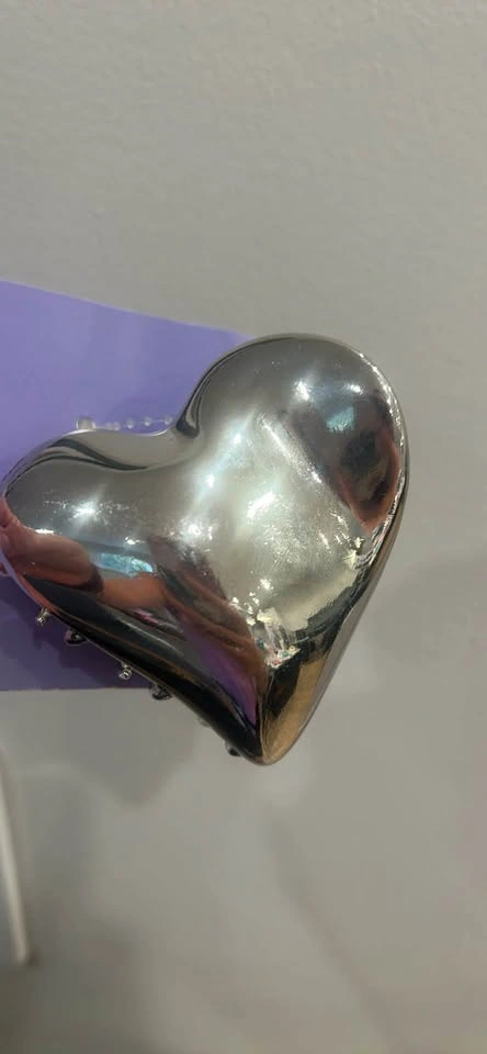 Claire's Silver Heart Hair Claw Clip - photo 3