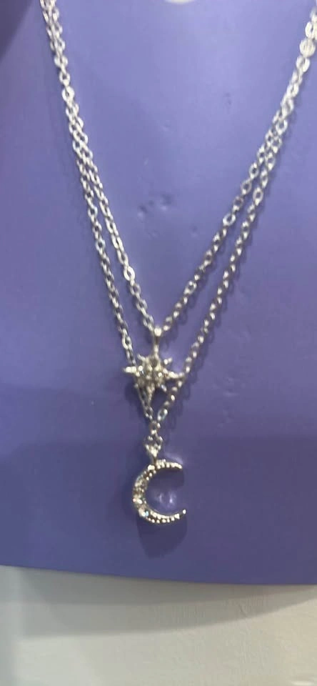 Claire's Silver-Toned Star and Moon Layered Necklace - photo 2
