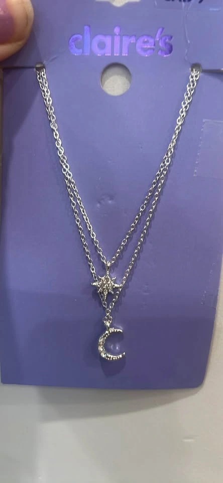 Claire's Silver-Toned Star and Moon Layered Necklace - photo 3