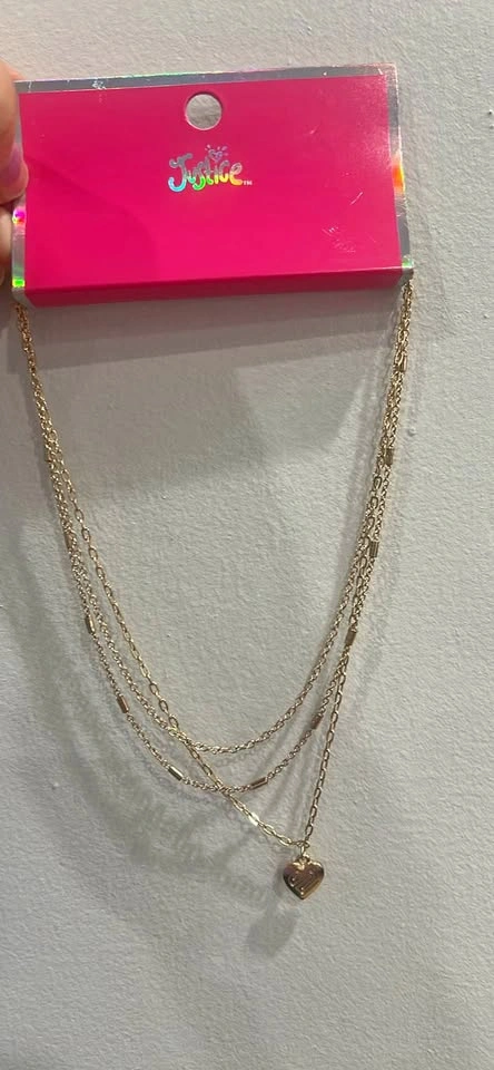 Justice Gold-Tone Layered Heart Necklace