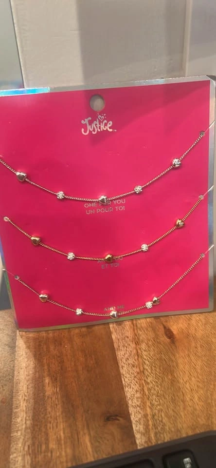 Justice 3-Pack Friendship Heart Necklace Set - photo 3