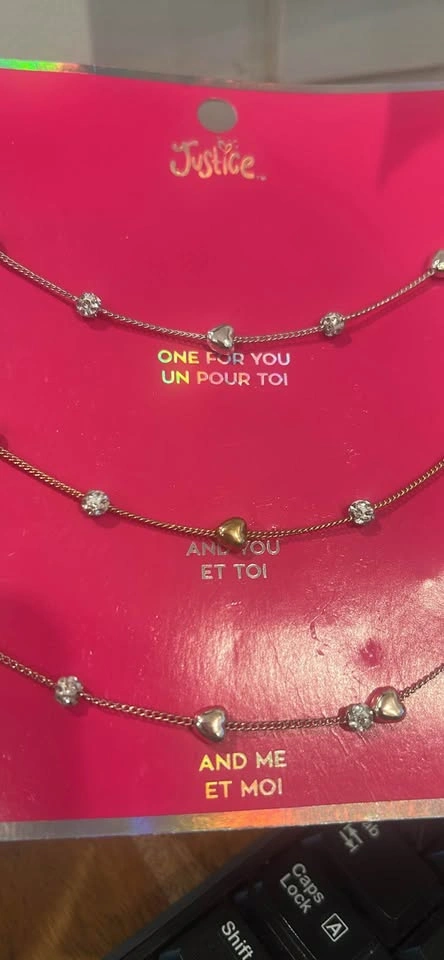 Justice 3-Pack Friendship Heart Necklace Set - photo 4