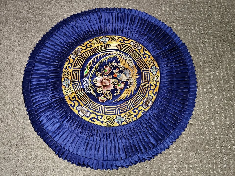 Phoenix Silk Embroidery Round Pillow Covers