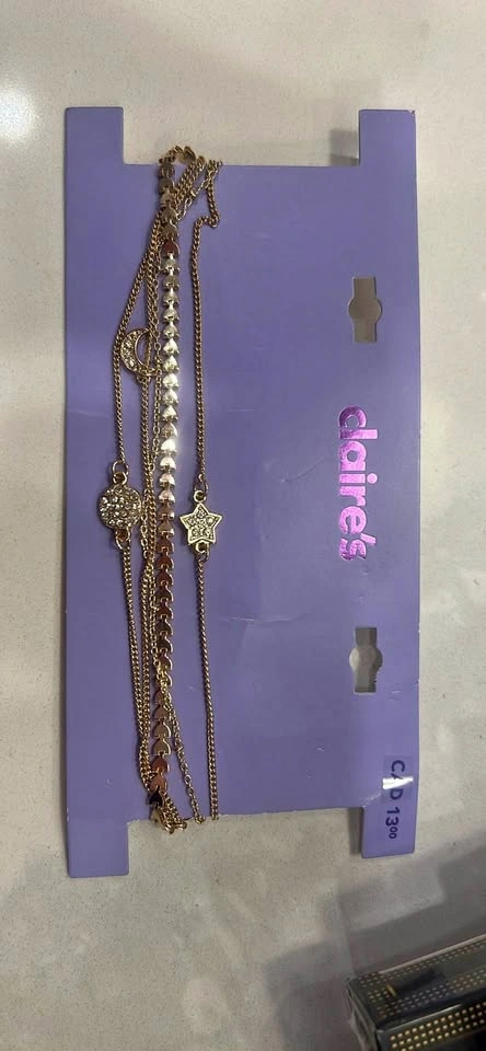 Claire's Gold-Tone Multi-Strand Charm chain set