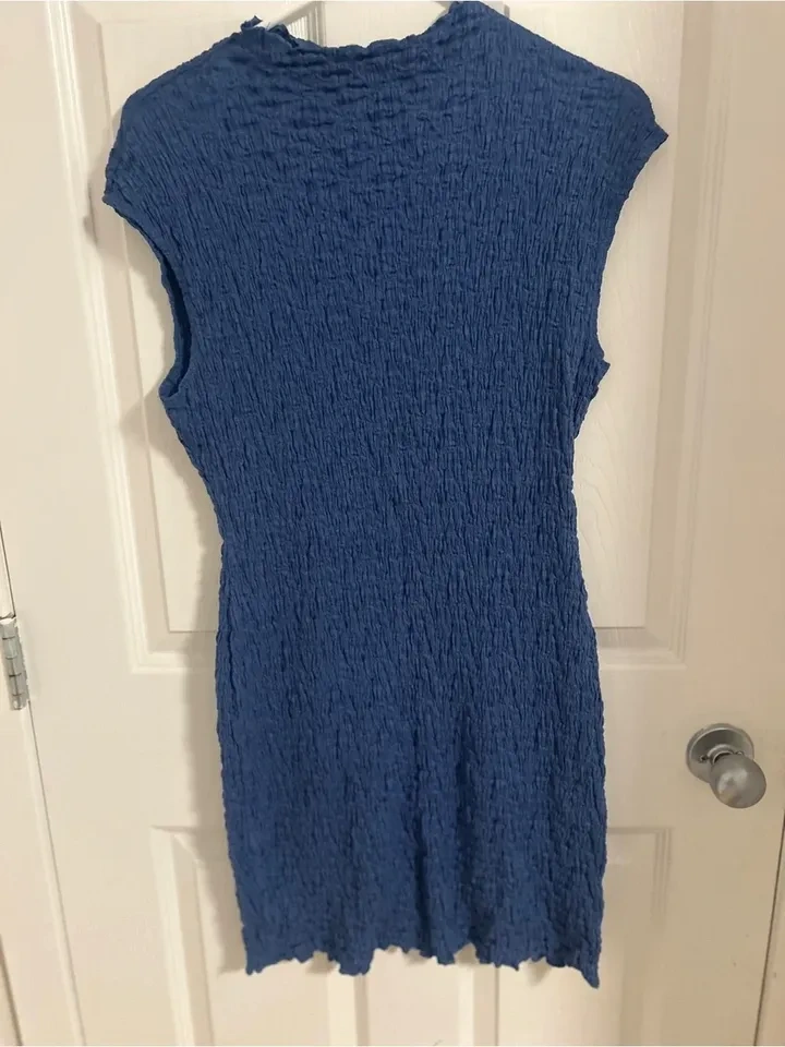 Blue Smocked Mini Dress - photo 5