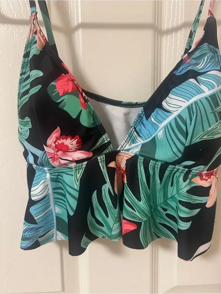 Tropical Floral Tankini Bikini Top - photo 2