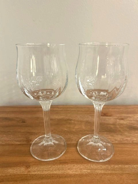 Clear Thumbprint Wine Glasses - Tulip Bowl Stemware - Set of 4 - photo 3