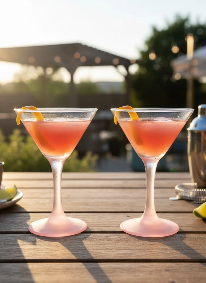 Pink Frosted Stem Martini Glasses - Set of 2 - photo 4