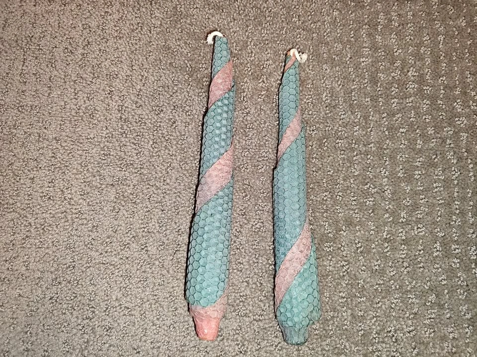 Handmade 100% Beeswax Taper Candles – Pair (8.5")