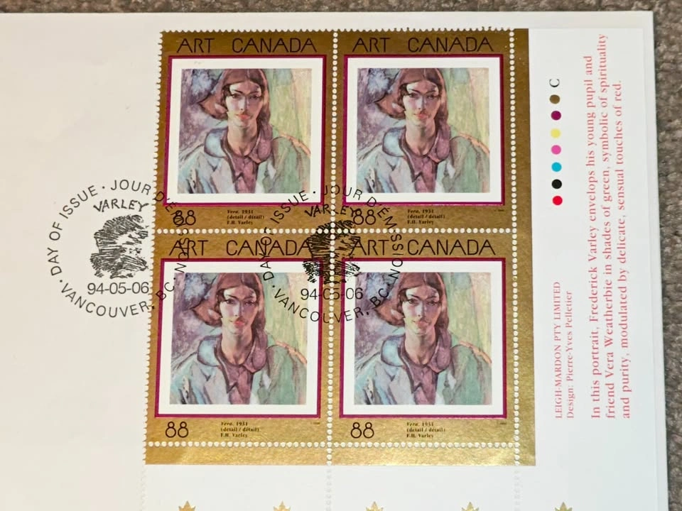 First Day Covers FDC - Frederick Varley "Vera" (Group of Seven) - photo 2