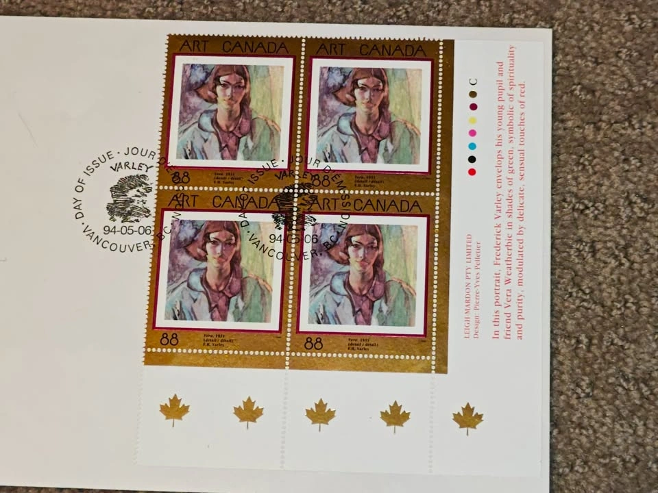 First Day Covers FDC - Frederick Varley "Vera" (Group of Seven) - photo 3