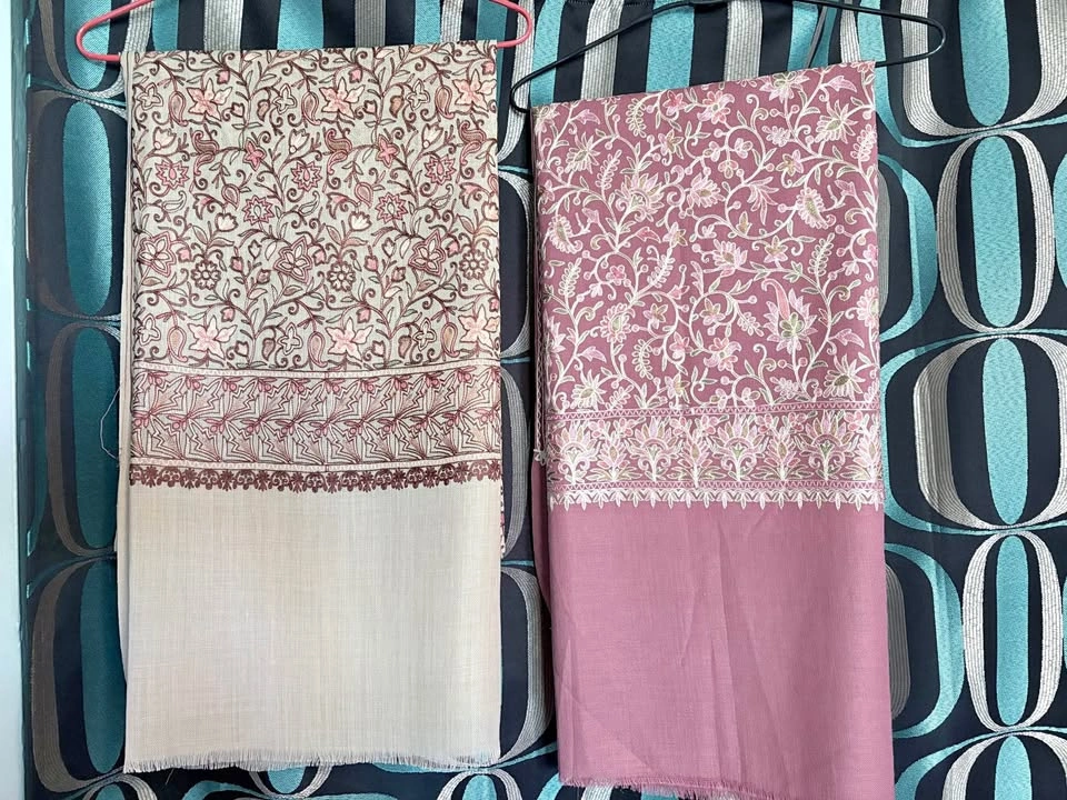 Pure wool premium Embroidered Floral Shawls