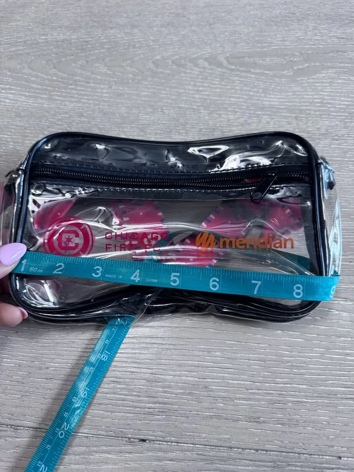 Clear black Chicago Fire FC crossbody bag with red strap - photo 2