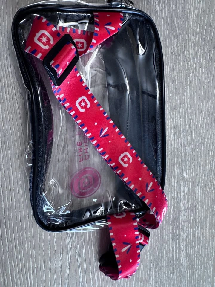 Clear black Chicago Fire FC crossbody bag with red strap - photo 5