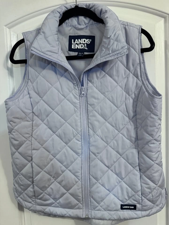 Lands End women's quilted puffer vest light blue - photo 3