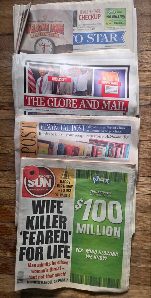 Free Newspapers from November 1, 2012
