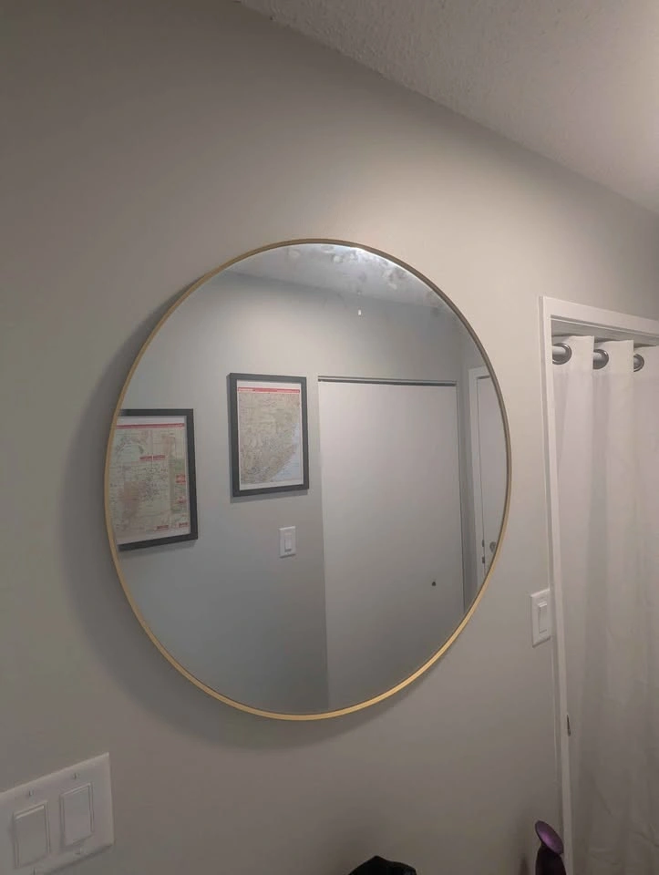 Round Ikea Mirror, gold trim - photo 2