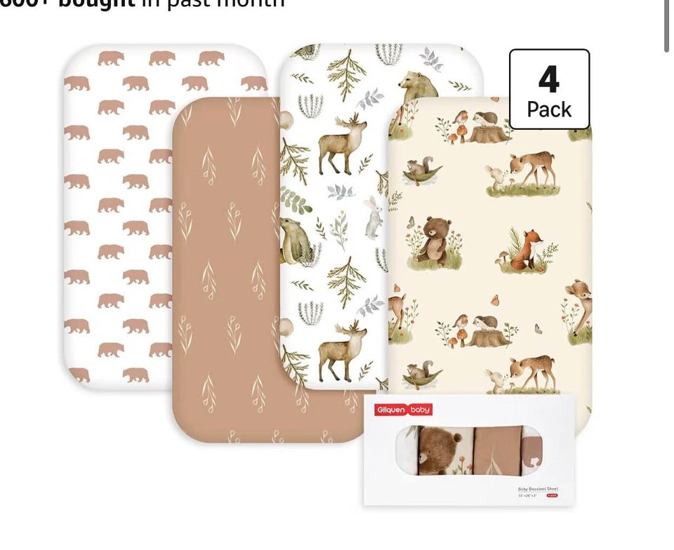 Adjustable Mini Baby Crib + Mattress, 4 Sheets & Bear Mobile - photo 2