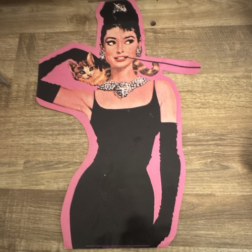 Audrey Hepburn Breakfast At Tiffany’s Cutout, Pink Outline, Cat