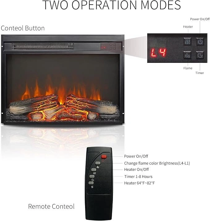 Innoflame 23-Inch Electric Fireplace Heater with Remote & Timer - photo 5