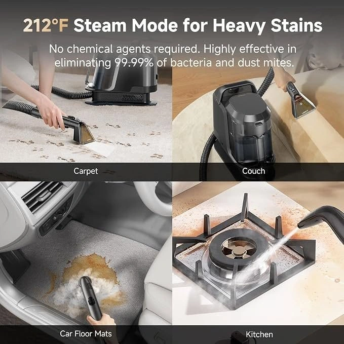 UWANT Y100 Steam Spot Cleaner – 18KPa Carpet & Upholstery Cleane - photo 4