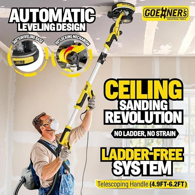 Goehner's Electric Drywall Sander with Vacuum & Variable Speed - photo 5