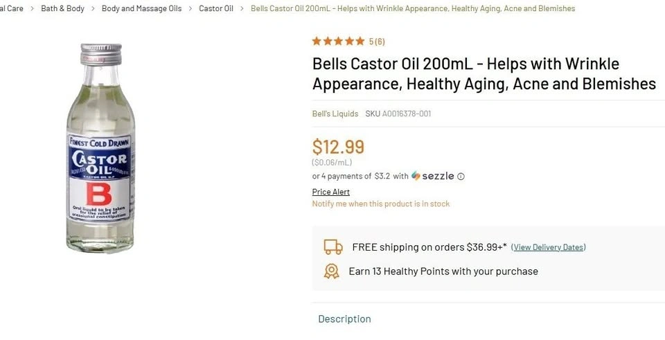 Bell's Finest Cold Drawn Castor Oil - 200ml - photo 2