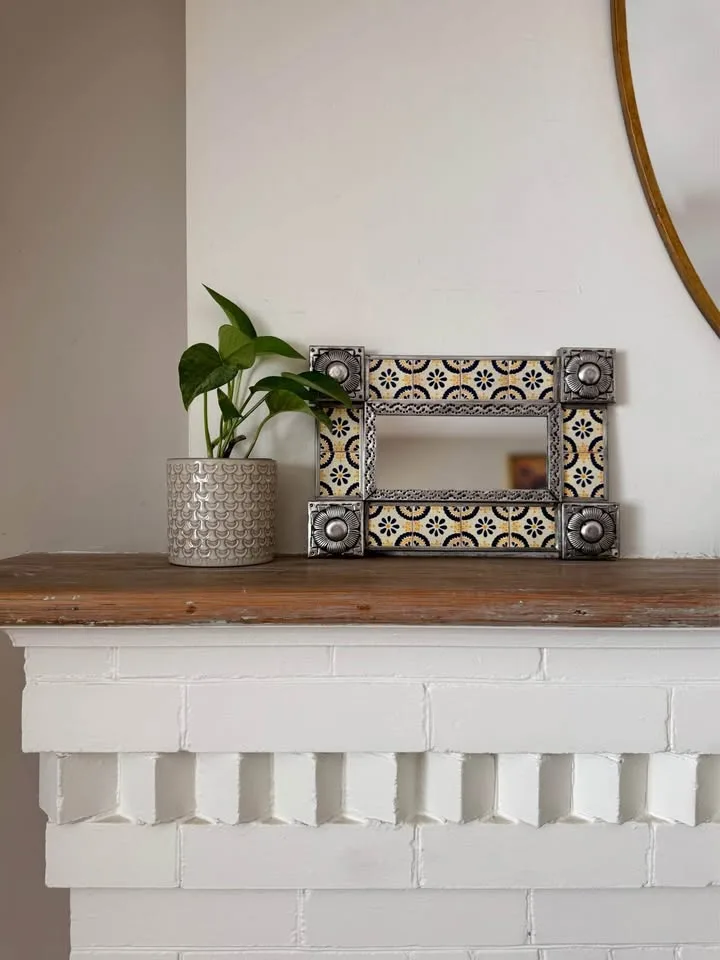 Mexican Talavera Tile & Punched Tin Accent Mirror image indicator(8)