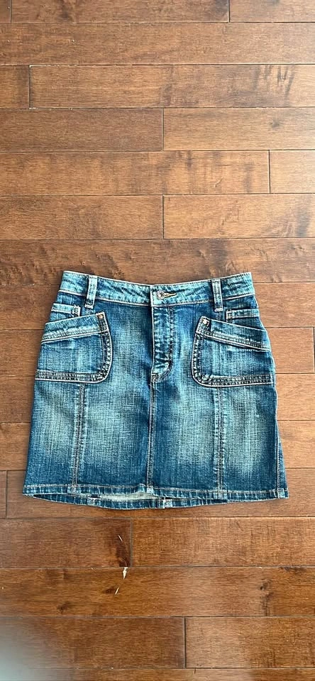 Y2K Japanese denim mini skirt
