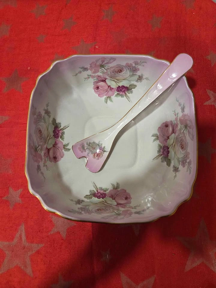 Vintage Old Foley James Kent Floral Bowl and Spoon - photo 2