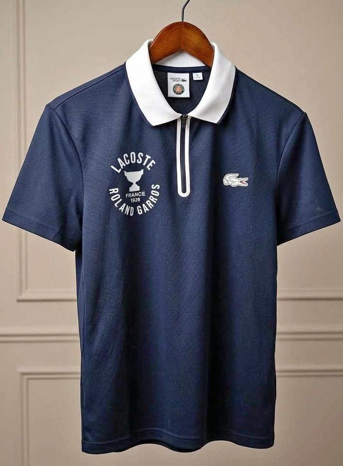 Unisex Lacoste Sport Roland Garros Ultra-Dry Zip Polo Shirt