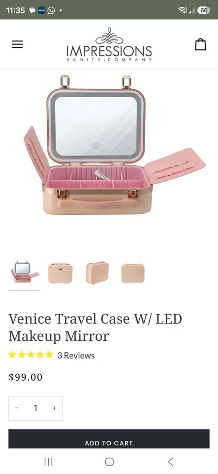 NEW Impressions Vanity Venice Travel Case with LED Makeup Mirror - photo 4